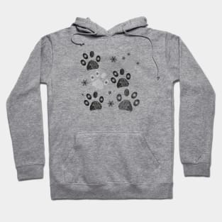 Paw prints with snowflakes Hoodie